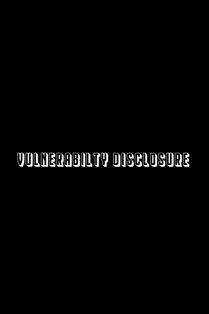 Vulnerabilty Disclosure